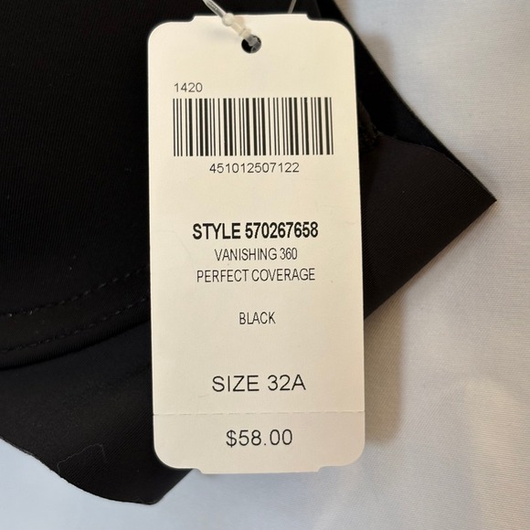 Soma Vanishing 360 Perfect Coverage Bra Women's 32A Black NEW - Picture 3 of 7